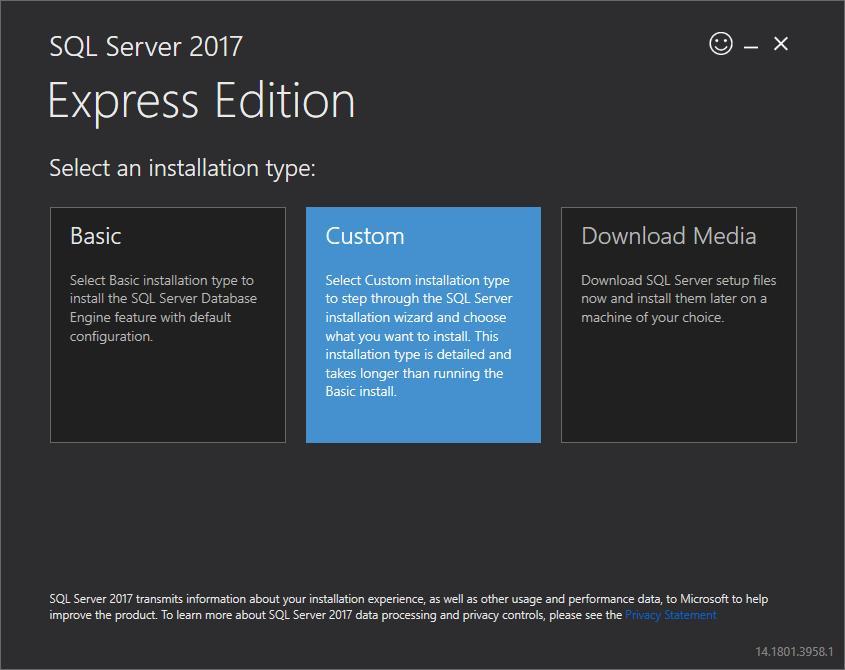 Install SQL Server 2017