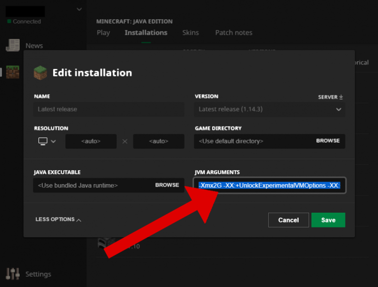 How To Allocate Ram To My Minecraft Launcher Client Side In