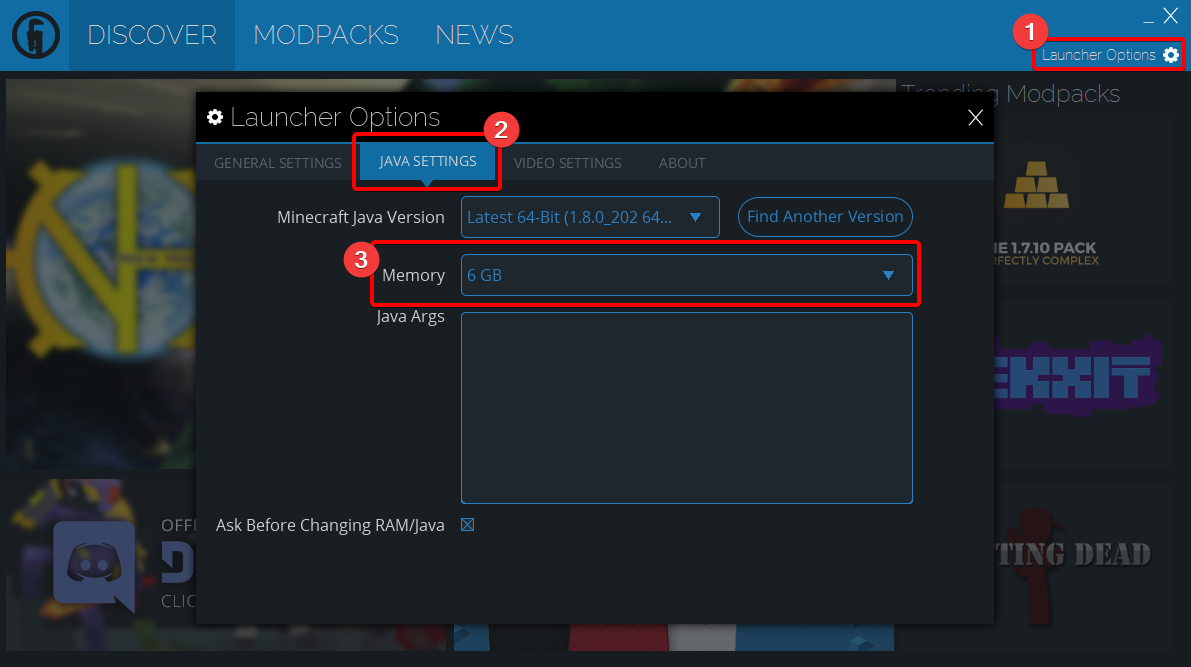 How To Allocate Ram To My Minecraft Launcher Client Side In